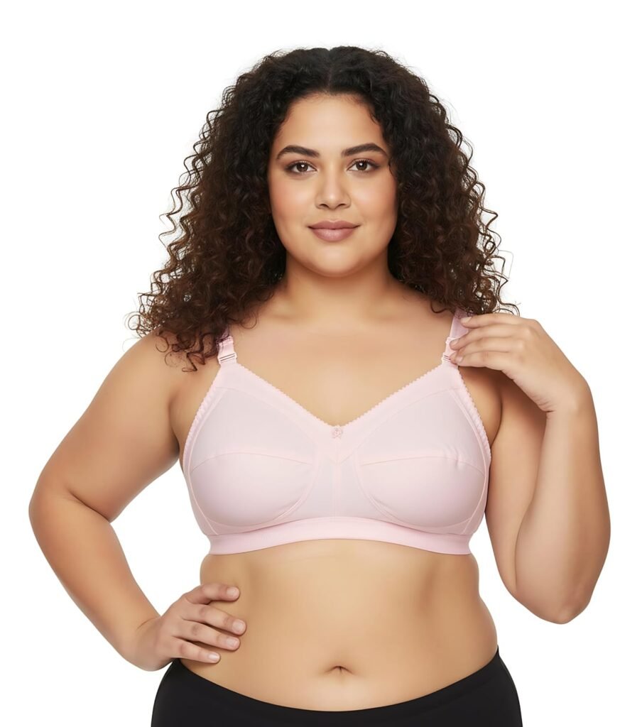 Elina Davw Cotton Hosiery Full Coverage Bra, Non-Wired, Plus Size Support